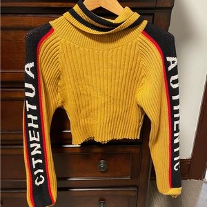 turtle neck cropped sweater